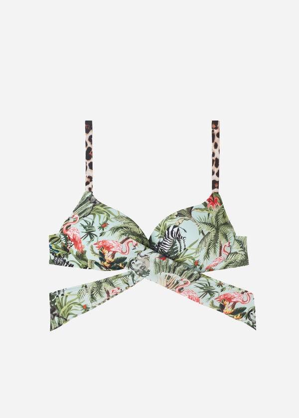 dámský zelený vyztužený push-up top calzedonia nairobi eco