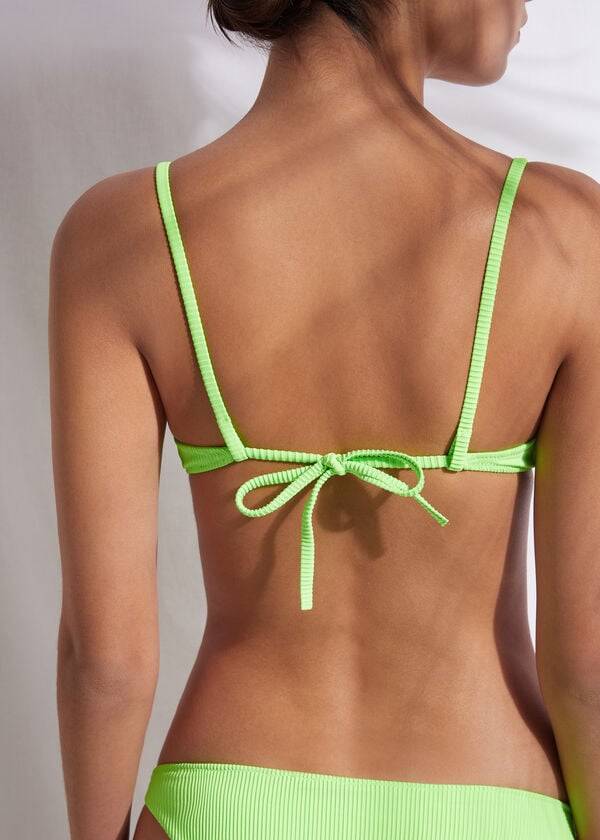 zelené dámské vycpané push-up bikinové vršky calzedonia new york