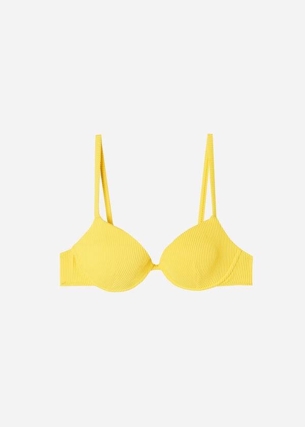 Žluté dámské vycpané push-up bikinové vršky calzedonia new york