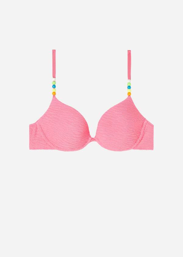 růžové dámské vycpané push-up bikinové vršky calzedonia san diego