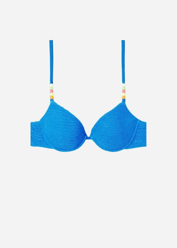 modré dámské vycpané push-up bikinové vršky calzedonia san diego