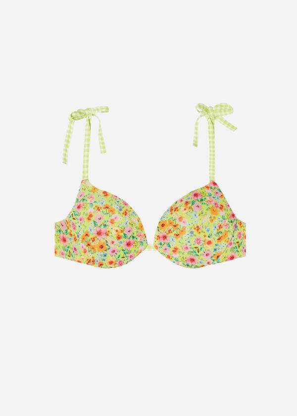 Žluté dámské vyztužené push-up bikinové vršky calzedonia siviglia