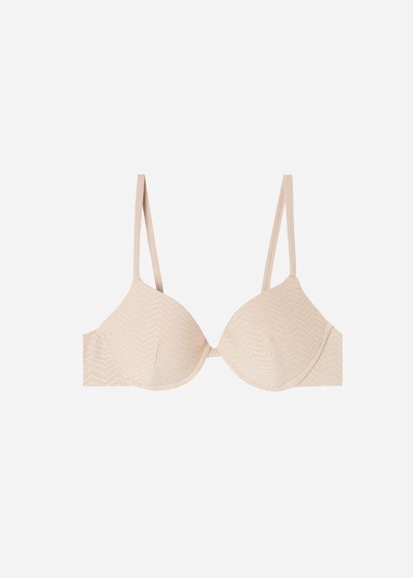dámské vyztužené push-up bikinové vršky calzedonia the hamptons béžové barvy