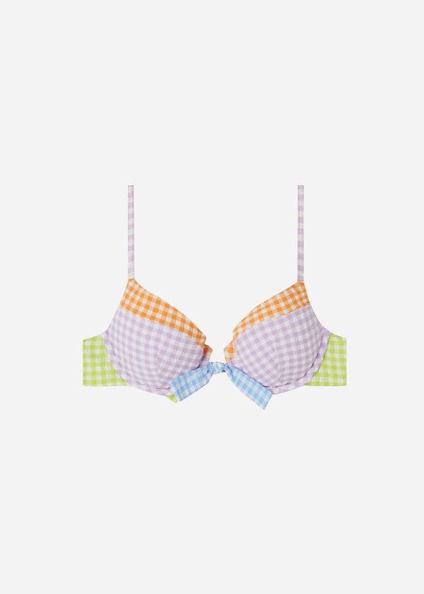 růžové dámské vyztužené push-up bikinové vršky calzedonia valencia