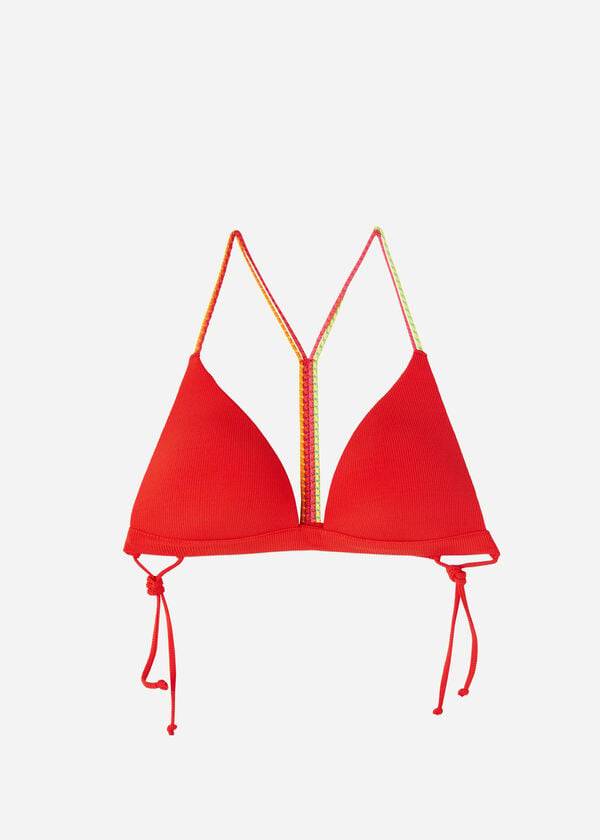 dámské topy bikin calzedonia triangle berlino v červené barvě