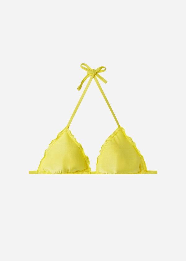 Žluté dámské vycpané trojúhelníkové bikinové vršky calzedonia formentera