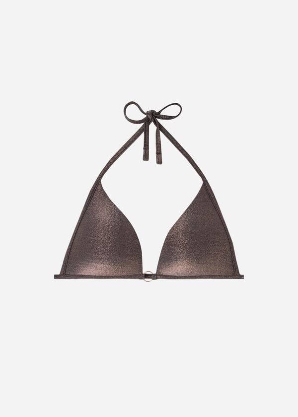 Černé dámské vycpané trojúhelníkové bikinové vršky calzedonia hollywood