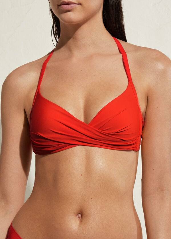dámské ekologické vycpané horní díly bikin calzedonia triangle indonesia