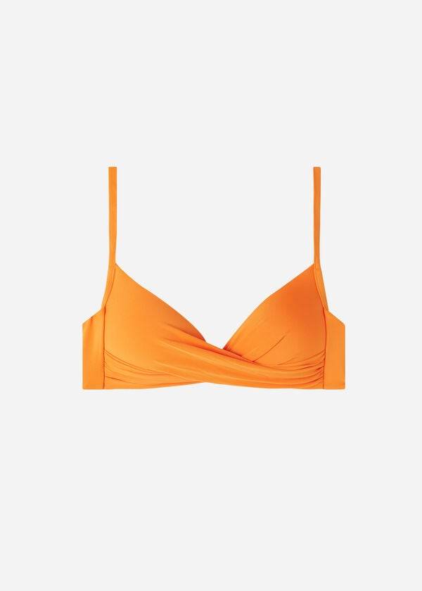 oranžové dámské štrasové štrasové vršky bikin calzedonia vyztužený trojúhelník indonesia