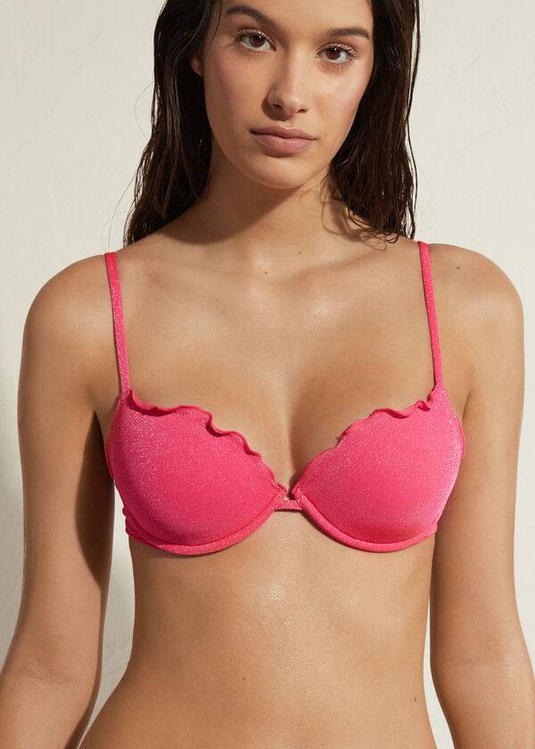 dámské topy bikin calzedonia push up formentera růžové