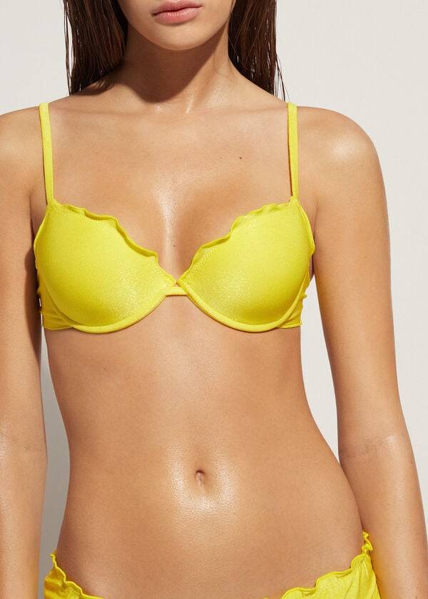 dámské plavky calzedonia push-up formentera žluté