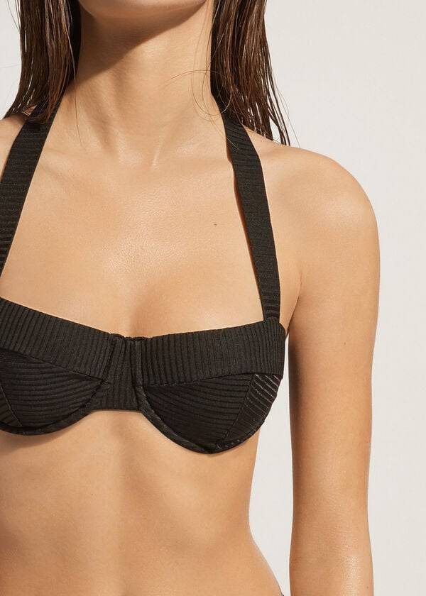 dámské plavky calzedonia push-up bandeau parigi černé