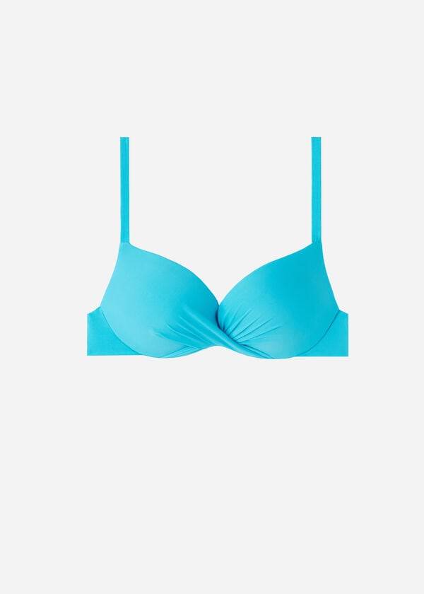 tyrkysové dámské vršky bikin calzedonia soft graduated super padded push-up indonesia