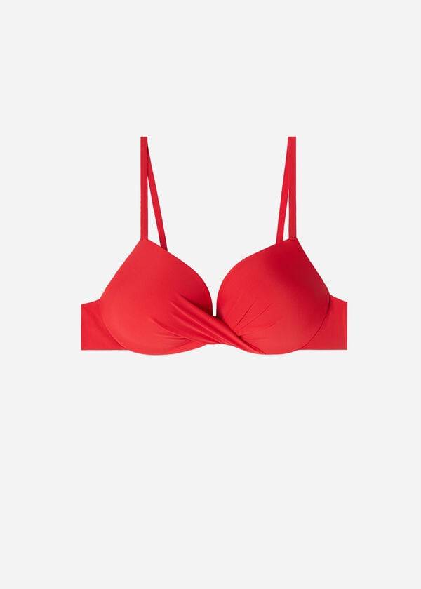 dámské červené bikinové vršky calzedonia soft graduated super padded push-up indonesia
