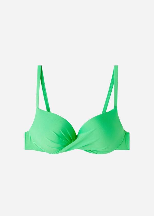 zelené dámské ekologické bikinové vršky calzedonia soft graduated super padded push-up indonesia