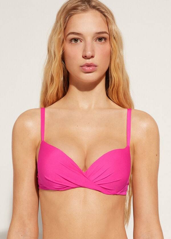 dámské bikinové vršky calzedonia soft graduated super padded push-up indonesia eco růžové
