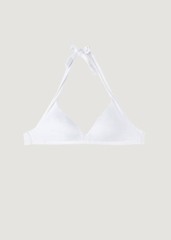 bílé dámské měkké vycpané trojúhelníkové bikinové vršky calzedonia indonesia