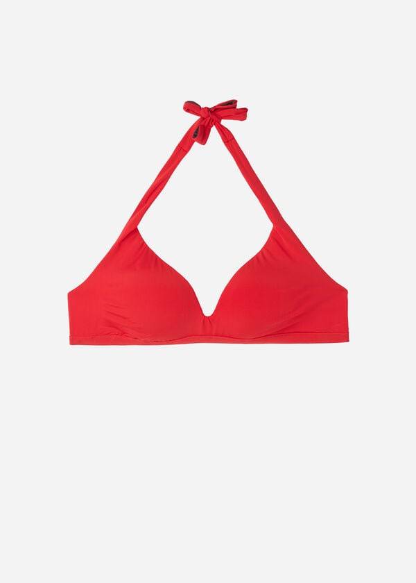 Červené dámské měkké vycpané trojúhelníkové bikinové vršky calzedonia indonesia