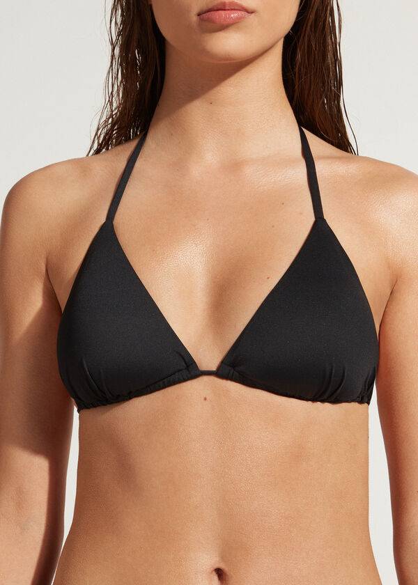 Černé dámské bikinové vršky calzedonia string triangle indonesia
