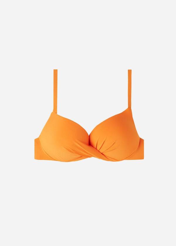 oranžové dámské ekologické bikiny calzedonia super padded push up indonesia