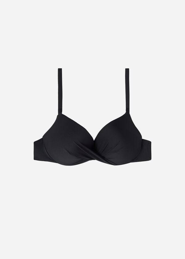 dámský černý top s push-up podprsenkou calzedonia super padded indonesia eco cobey