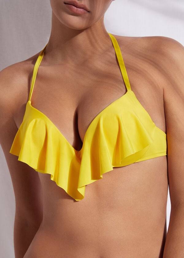 dámské bikinové vršky calzedonia super padded push up indonesia eco rosa žluté barvy