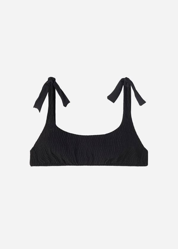 dámské bikinové vršky calzedonia tank mykonos v černé barvě