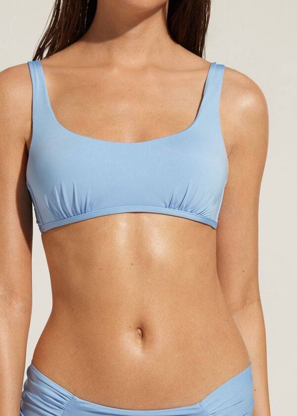 dámské ekologické bikinové vršky calzedonia tank style indonesia modré