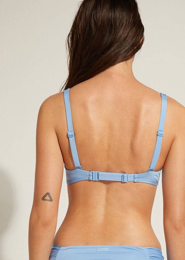dámské ekologické bikinové vršky calzedonia tank style indonesia modré