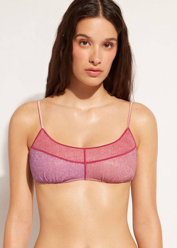 dámské topy plavek calzedonia tank style lamé lisbona bikiny pink
