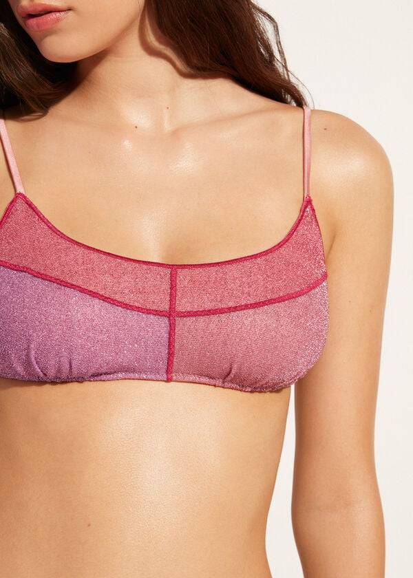 dámské topy plavek calzedonia tank style lamé lisbona bikiny pink
