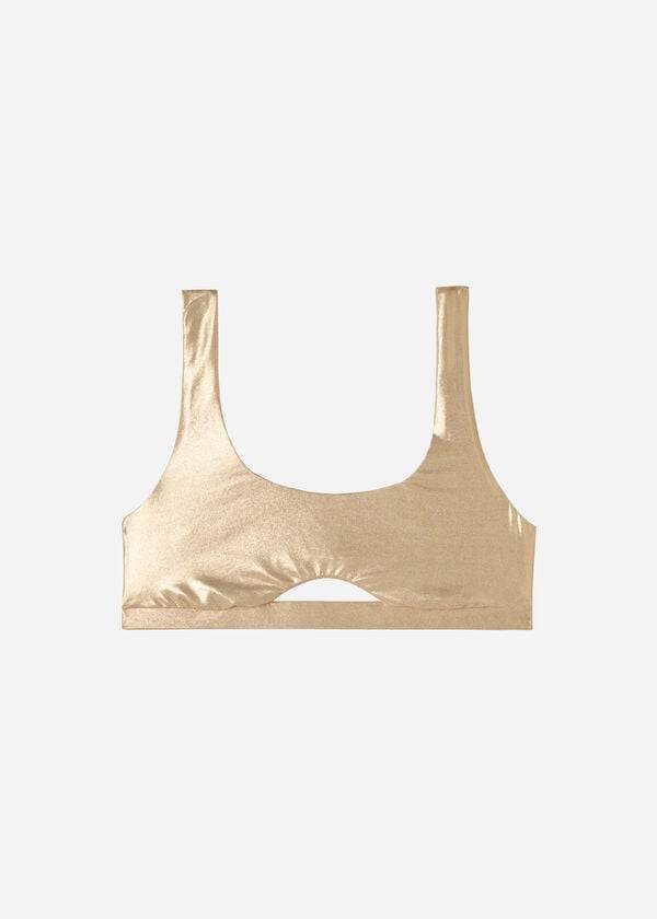 dámské bikinové vršky calzedonia tank style palm bay zlaté barvy