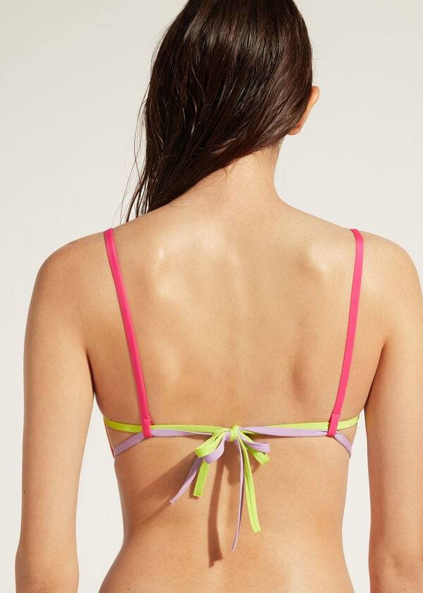 dámský oranžový vrchní díl bikin calzedonia tank tokyo eco