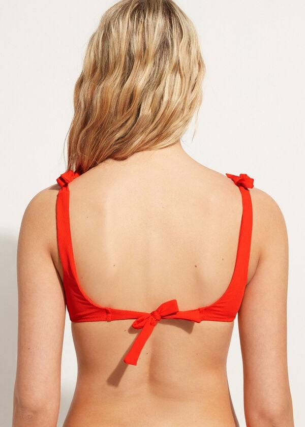 dámské červené bikinové vršky calzedonia berlino v tílku