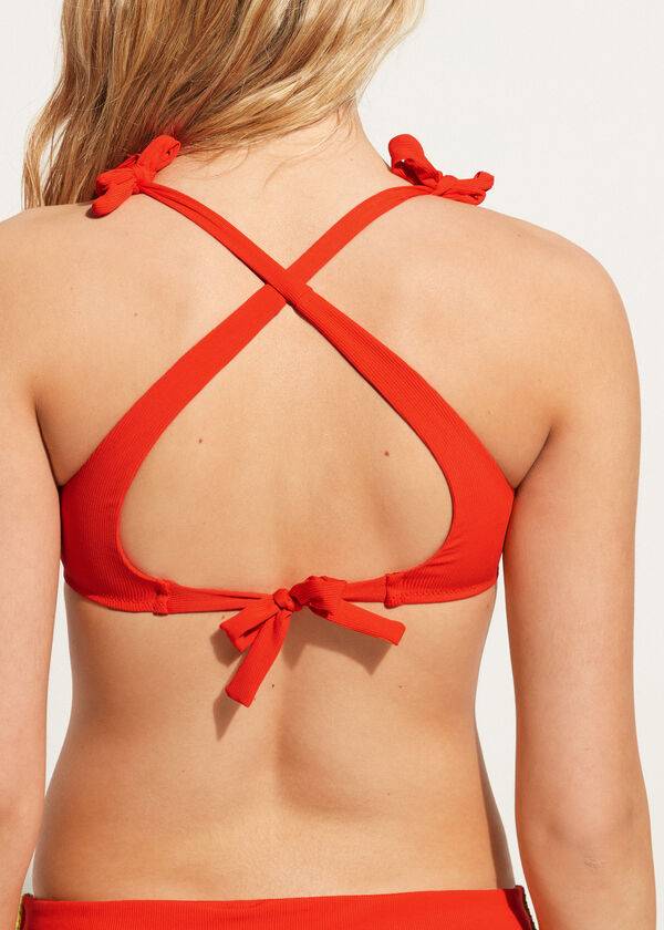 dámské červené bikinové vršky calzedonia berlino v tílku