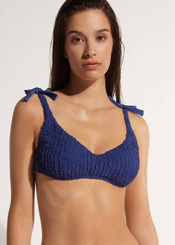 dámské tmavě modré bikinové vršky calzedonia marrakech v tílku