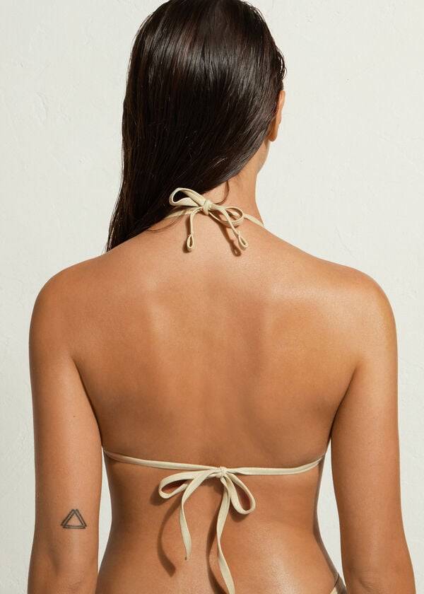 dámský zlatý vrchní díl bikin calzedonia triangle string abu dhabi