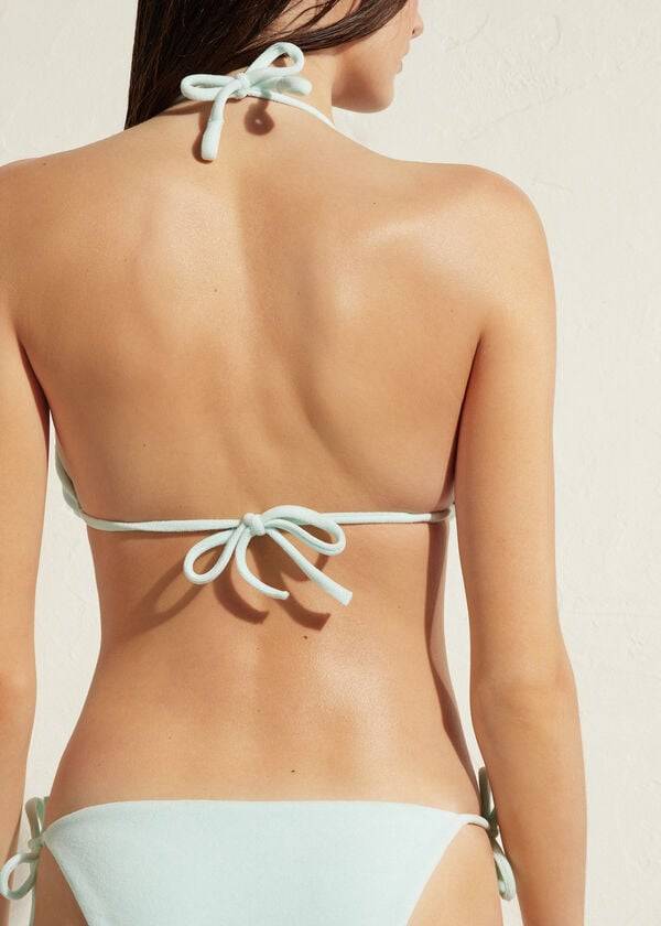 dámské ekologické bikinové vršky calzedonia triangle string beverly hills eco modré