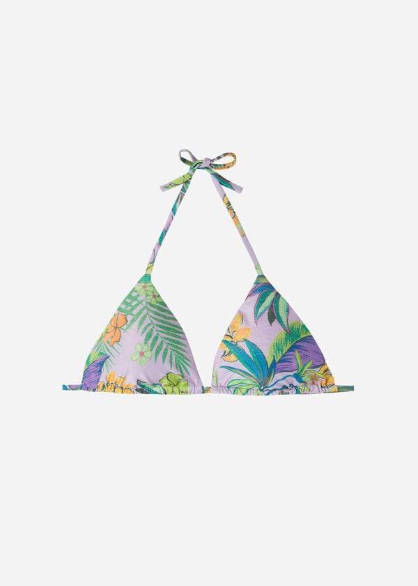 dámské fialové bikinové vršky calzedonia triangle string brasilia