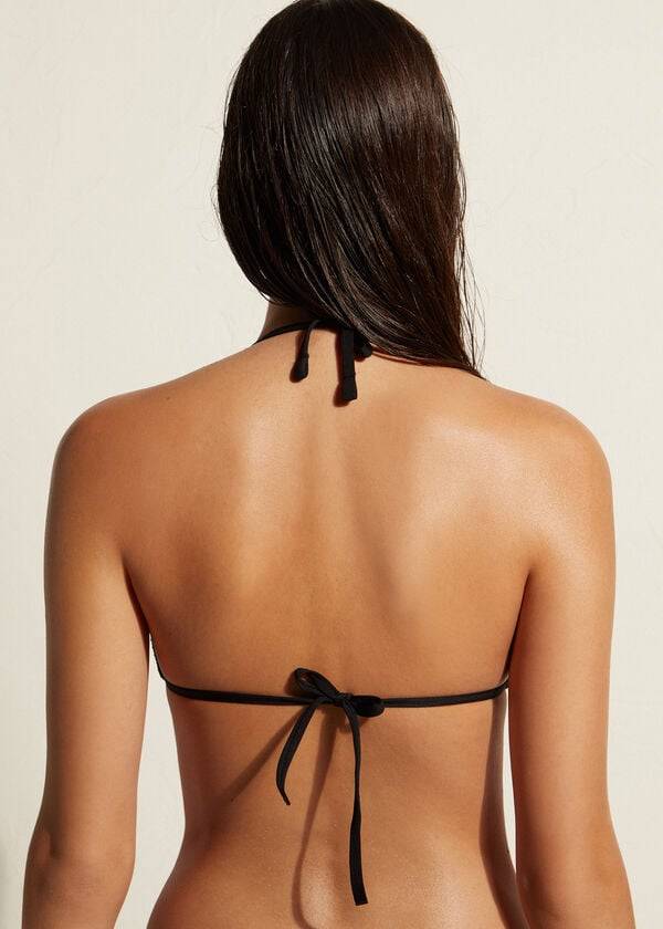 Černé dámské bikinové vršky calzedonia triangle string casablanca