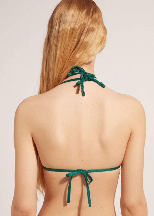 dámské bikinové vršky calzedonia triangle string hollywood zelené