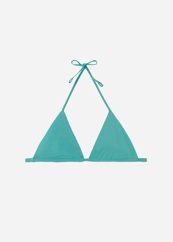 tyrkysové dámské ekologické bikinové vršky calzedonia triangle string indonesia