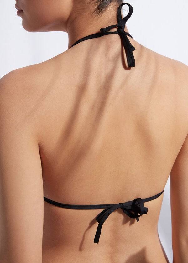 dámské bikinové vršky calzedonia triangle string indonesia eco cobey v černé barvě
