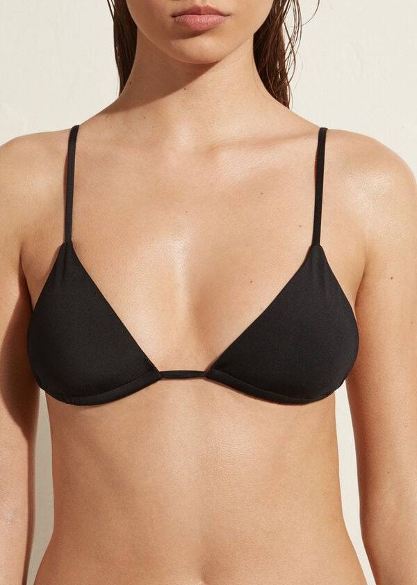 Černý calzedonia triangle string indonesia eco rosa dámské topy bikin