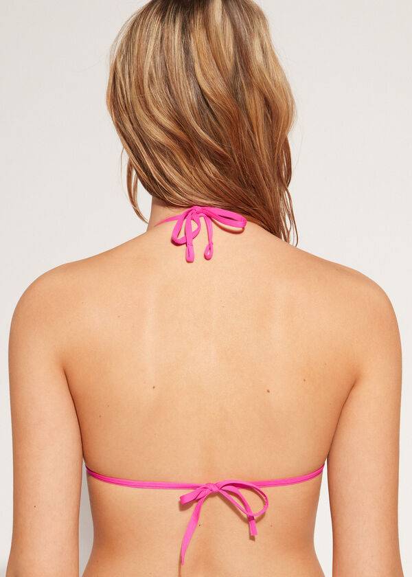 růžové dámské calzedonia triangle string indonesia eco rosa topy do bikin
