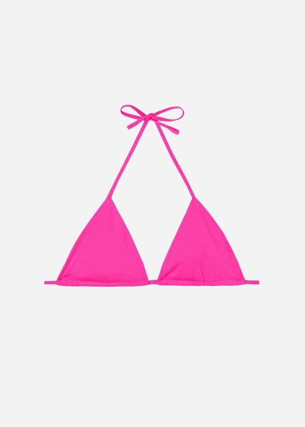 růžové dámské calzedonia triangle string indonesia eco rosa topy do bikin