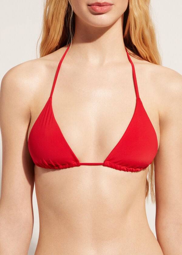 Červené provázky calzedonia triangle string indonesia eco rosa dámské topy bikin