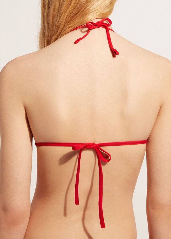 Červené provázky calzedonia triangle string indonesia eco rosa dámské topy bikin