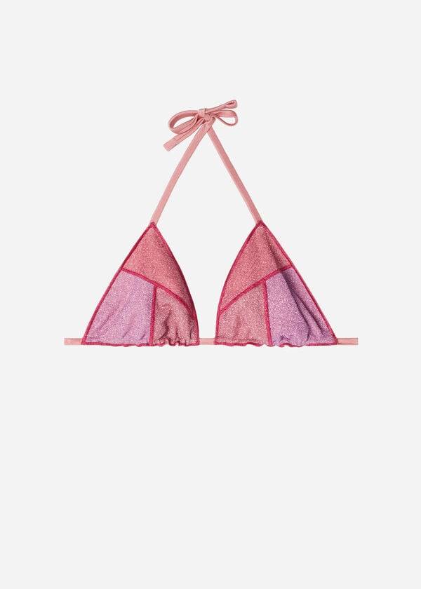 růžové dámské bikinové vršky calzedonia triangle string lisbona