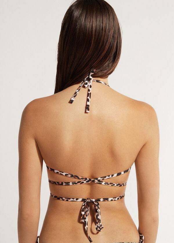 zelené dámské ekologické bikinové vršky calzedonia triangle string nairobi